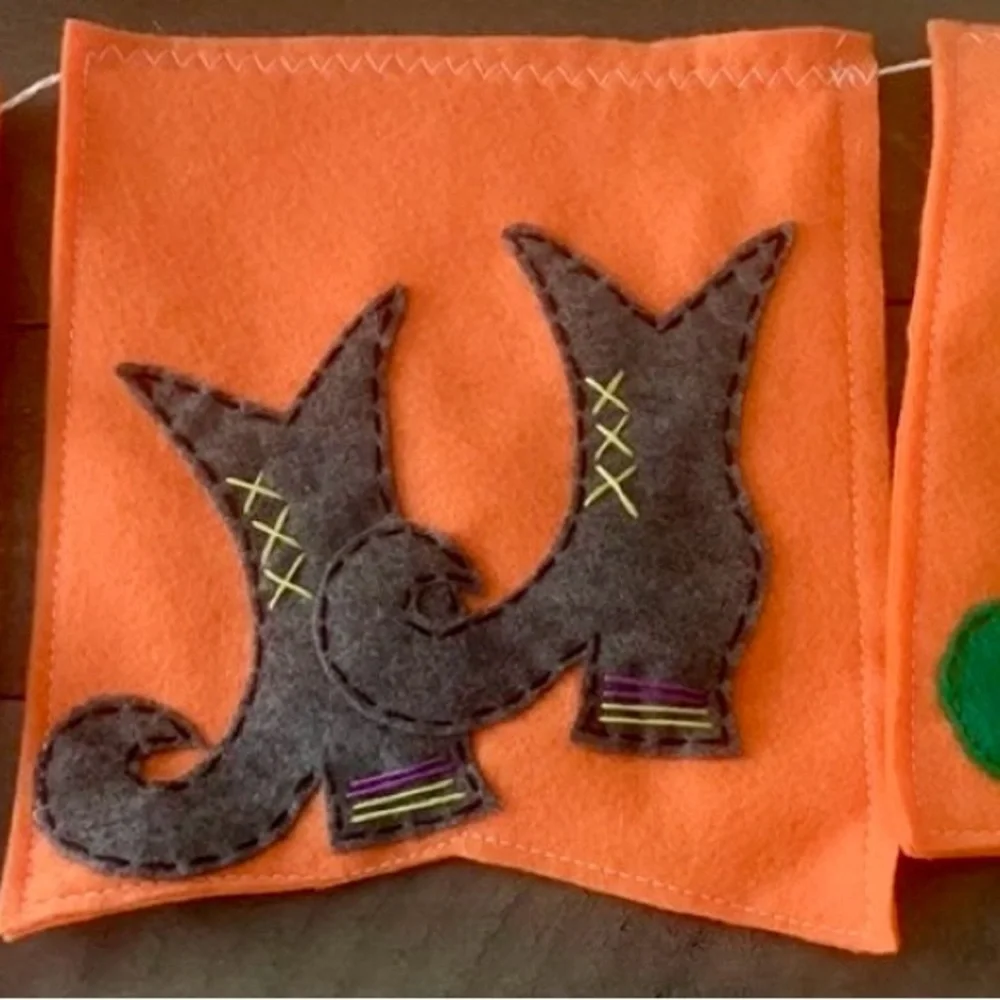 Halloween witches boots felt banner / Halloween decor